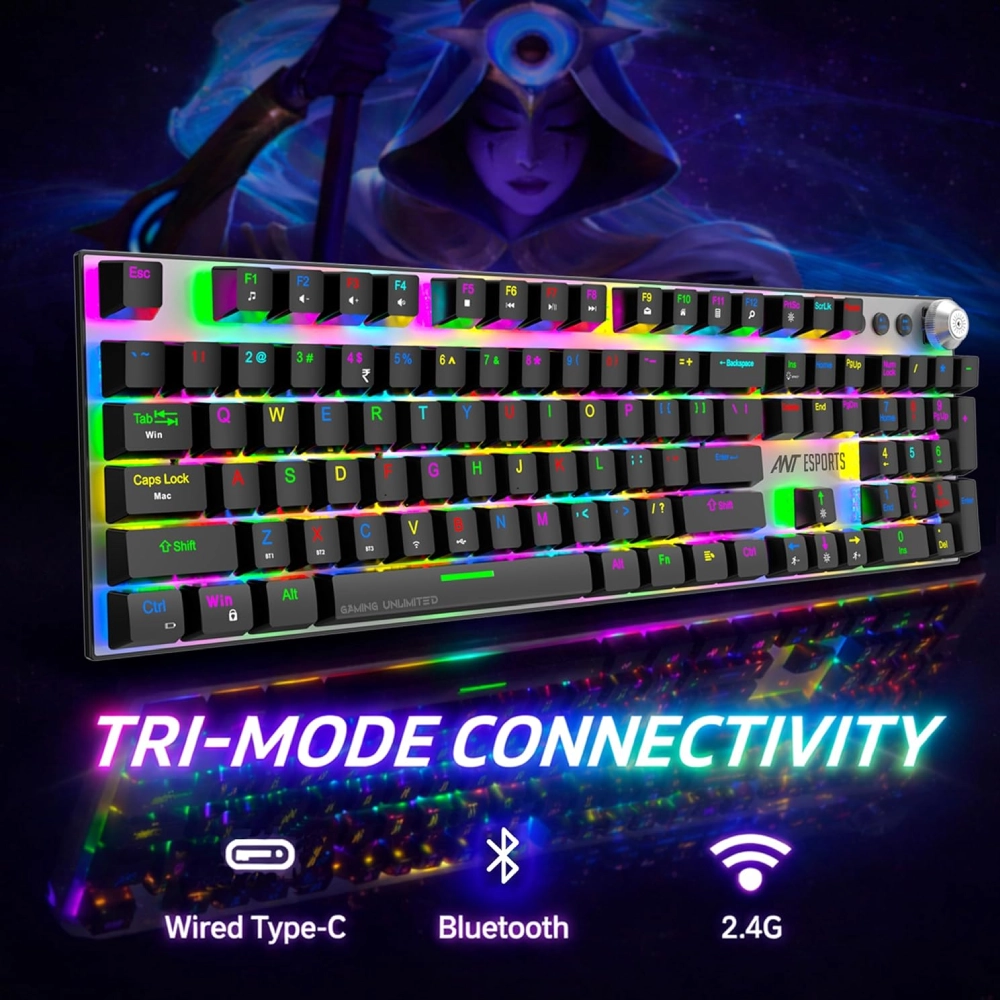 Ant Esports WiFi Mechanical Gaming Keyboard MMK4400 Pro Brown Switches view 4